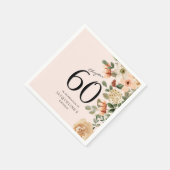 60e  verjaardag Floral Servet (Hoek)