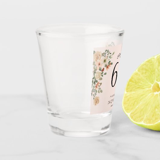 60e  verjaardag Floral Shot Glas (Links)
