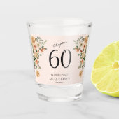 60e  verjaardag Floral Shot Glas (Voorkant)