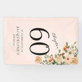 60e  verjaardag Floral Spandoek (Horizontaal)