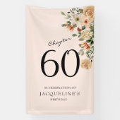 60e  verjaardag Floral Spandoek (Verticaal)