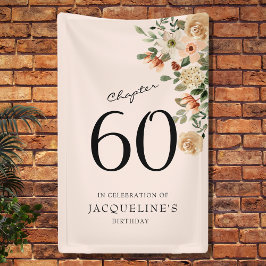 60e  verjaardag Floral Spandoek