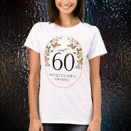 60e  verjaardag Floral T-shirt