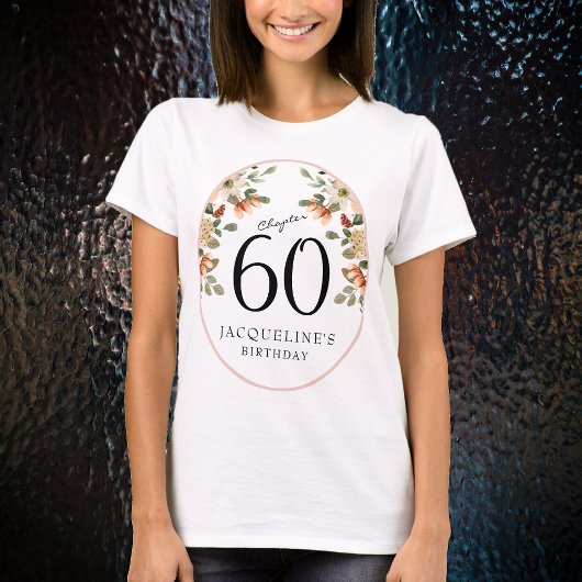 60e verjaardag Floral T-shirt