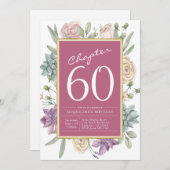 60e verjaardag Floral verrassingspartij Kaart (Voorkant / Achterkant)