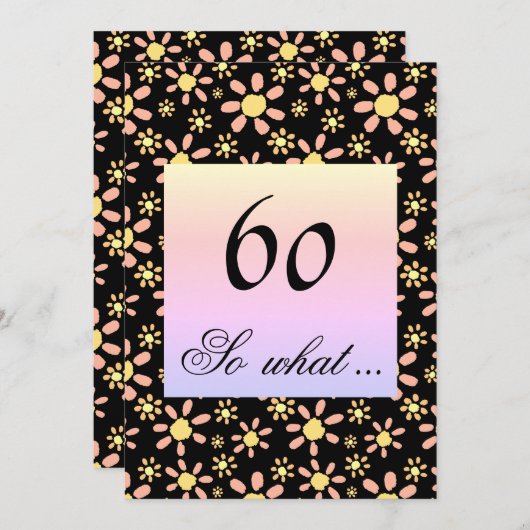 60e verjaardag Floral voor haar Kaart (Voorkant / Achterkant)