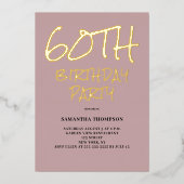 60e verjaardag Folie roze partij Folie Uitnodiging