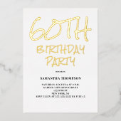 60e verjaardag folie uitnodiging (Voorkant)
