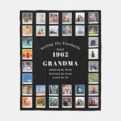 60e verjaardag Foto Collage Grandma Fleece Blanket (Voorkant)