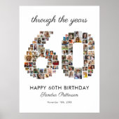 60e verjaardag foto collage poster (Voorkant)
