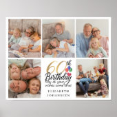 60e verjaardag Foto Collage Script Typografie Poster (Voorkant)