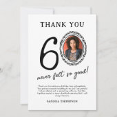 60e verjaardag foto dank je wel kaart (Voorkant)