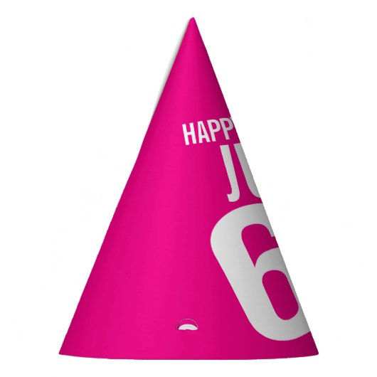 60e verjaardag foto gepersonaliseerd wit heet roze feesthoedjes (Links)