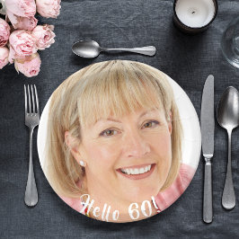 60e verjaardag foto hallo 60 60 papieren bordje