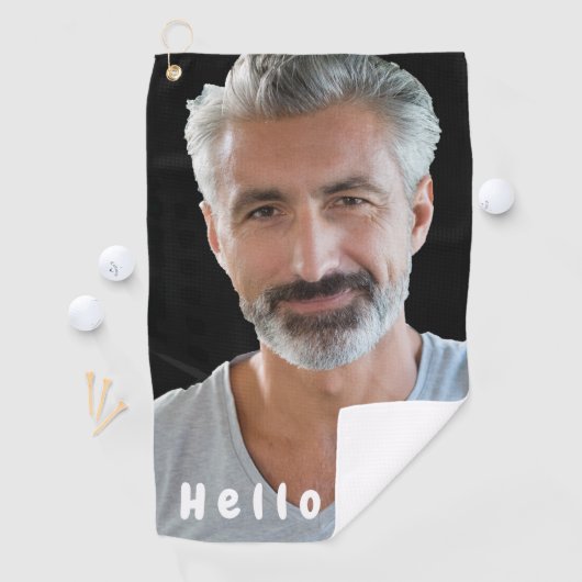 60e verjaardag foto hallo 60 man golfhanddoek (Insitu)