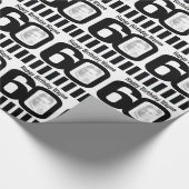 60e verjaardag foto plezier zwart-wit wrapping cadeaupapier (Hoek)