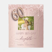 60e verjaardag foto roos gouden roze vrienden fleece deken (Voorkant)