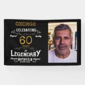 60e verjaardag foto sjabloon Legendary Spandoek (Horizontaal)