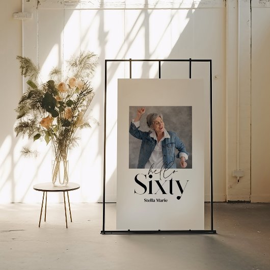 60e verjaardag foto typografie Modern minimaal Poster