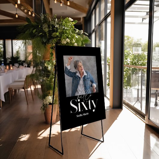 60e verjaardag foto typografie Modern minimaal Poster