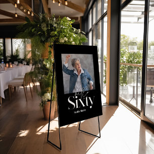 60e verjaardag foto typografie Modern minimaal Poster
