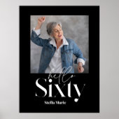 60e verjaardag foto typografie Modern minimaal Poster (Voorkant)