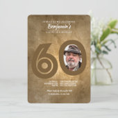 60e verjaardag foto uitnodiging (Staand voorkant)