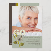 60e verjaardag foto uitnodiging (Voorkant / Achterkant)