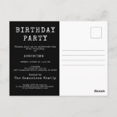 60e verjaardag Foto van Black  Birthday Invites Briefkaart (Achterkant)