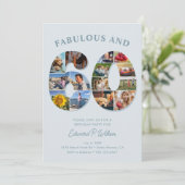 60e verjaardag fotocollage Elegant en tijdloos Kaart (Staand voorkant)