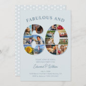 60e verjaardag fotocollage Elegant en tijdloos Kaart (Voorkant / Achterkant)