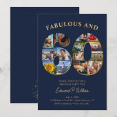 60e verjaardag fotocollage Elegant en tijdloos Kaart (Voorkant / Achterkant)