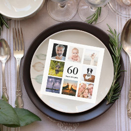 60e verjaardag fotocollage jongens servet
