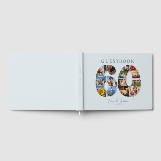 60e verjaardag Fotocollage Milestone Gastenboek (Volledig)