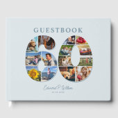 60e verjaardag Fotocollage Milestone Gastenboek (Voorkant)