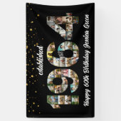 60e verjaardag fotocollage opgericht 1964 spandoek (Verticaal)