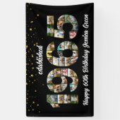 60e verjaardag fotocollage opgericht 1965 spandoek (Verticaal)