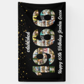 60e verjaardag fotocollage opgericht 1966 spandoek (Verticaal)