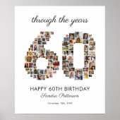 60e verjaardag fotocollage poster (Voorkant)