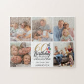 60e verjaardag Fotocollage zestig jaar oud Script Legpuzzel (Horizontaal)
