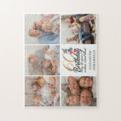 60e verjaardag Fotocollage zestig jaar oud Script Legpuzzel (Verticaal)