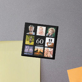 60e verjaardag fotocollage zwarte man magneet