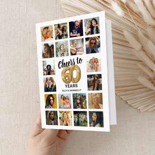 60e verjaardag fotocollagekaart