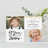 60e verjaardag Foto's Gold Confetti Kaart (Staand voorkant)