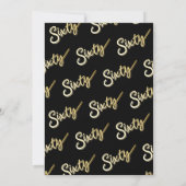 60e verjaardag fotoscript platte gouden kleur kaart (Achterkant)