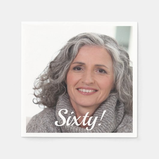 60e verjaardag fotoscript servet (Voorkant)