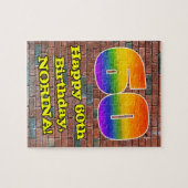 60e verjaardag: Fun Graffiti-geïnspireerde regenbo Legpuzzel (Horizontaal)