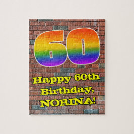 60e verjaardag: Fun Graffiti-geïnspireerde regenbo Legpuzzel