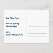 60e verjaardag: Fun Hearts-patroon, Regenboog 60 Briefkaart (Achterkant)