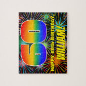 60e verjaardag: Fun, kleurrijk gevuurwerk Legpuzzel (Verticaal)